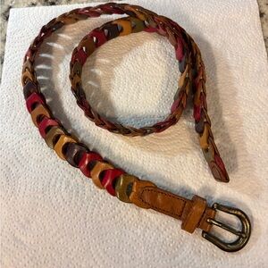Women’s Vintage braided belt Aimee Lynn size S M leather multi retro Cowgirl
